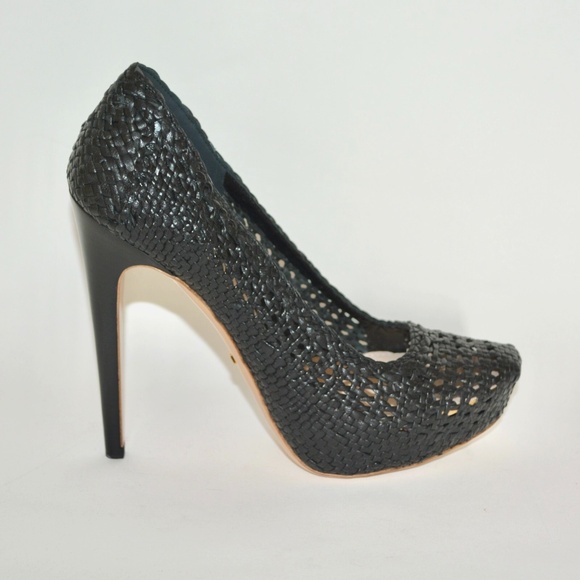 New Authentic Prada Woven Leather Platform Pumps Shoes - Picture 2 of 8